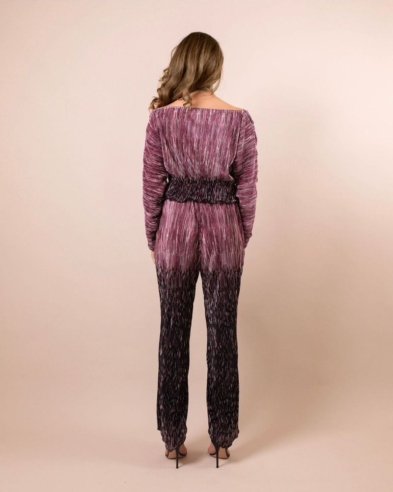 Apparel - SPARKLY PLEATED TOP AND PANTS SET - THEA PINK SHADING - HYA CONCEPT STORE