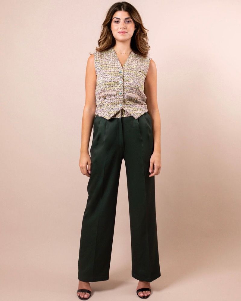 Prêt-à-porter - Ensemble veste et pantalon en tweed - Lora vert - HYA CONCEPT STORE