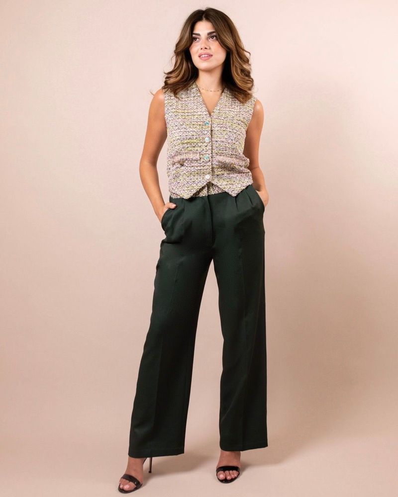 Prêt-à-porter - Ensemble veste et pantalon en tweed - Lora vert - HYA CONCEPT STORE