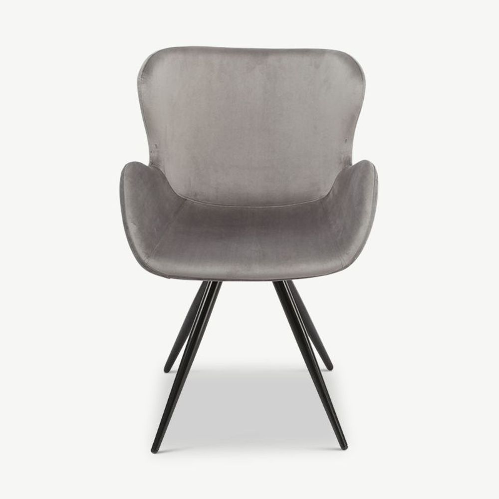 Chairs - Vack Dining Chair - Grey Velvet - VIBORR