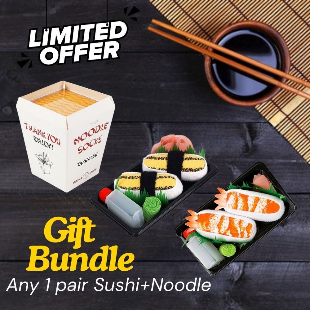 Socks - Noodle + Sushi Socks Bundle Gift Pack - SOCKS + STUFF