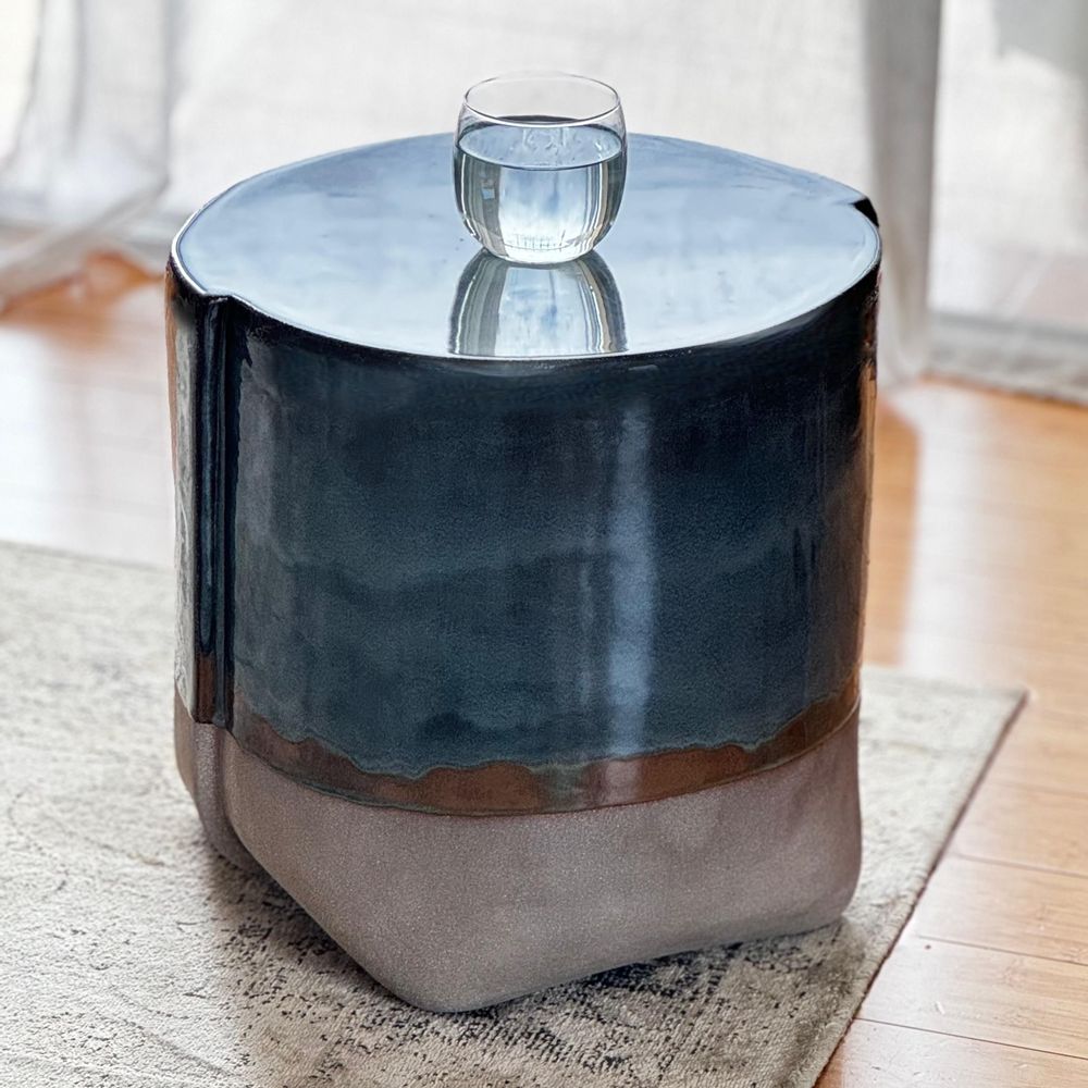 Céramique - TABLE BASSE EN GRÈS - COLLECTION LUNA (intérieur-extérieur) - DI VINCENZO POUJOULA
