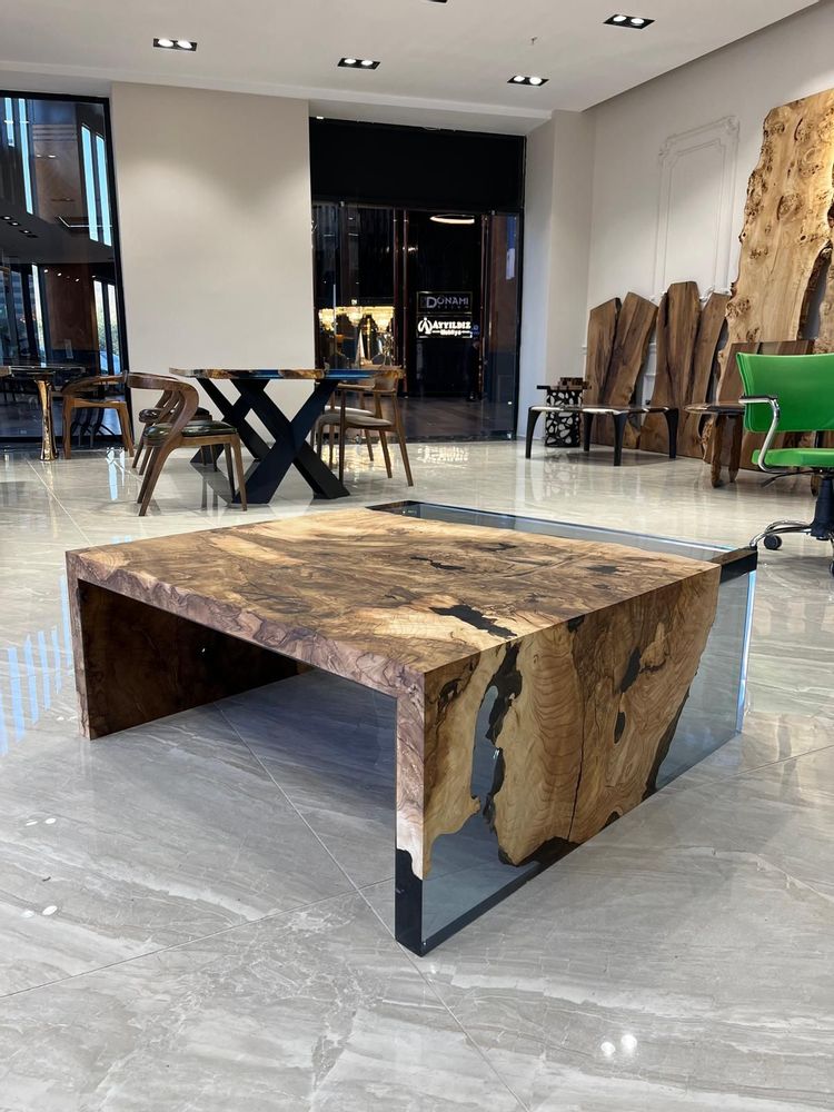 Tables basses - Table basse en résine époxy Waterfall - Table basse en bois personnali - TINELLA WOOD