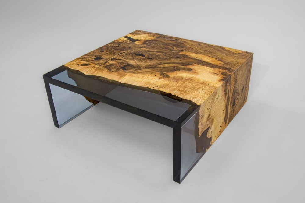 Tables basses - Table basse en résine époxy Waterfall - Table basse en bois personnali - TINELLA WOOD