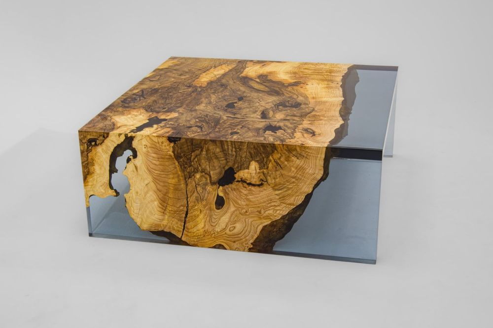 Tables basses - Table basse en résine époxy Waterfall - Table basse en bois personnali - TINELLA WOOD