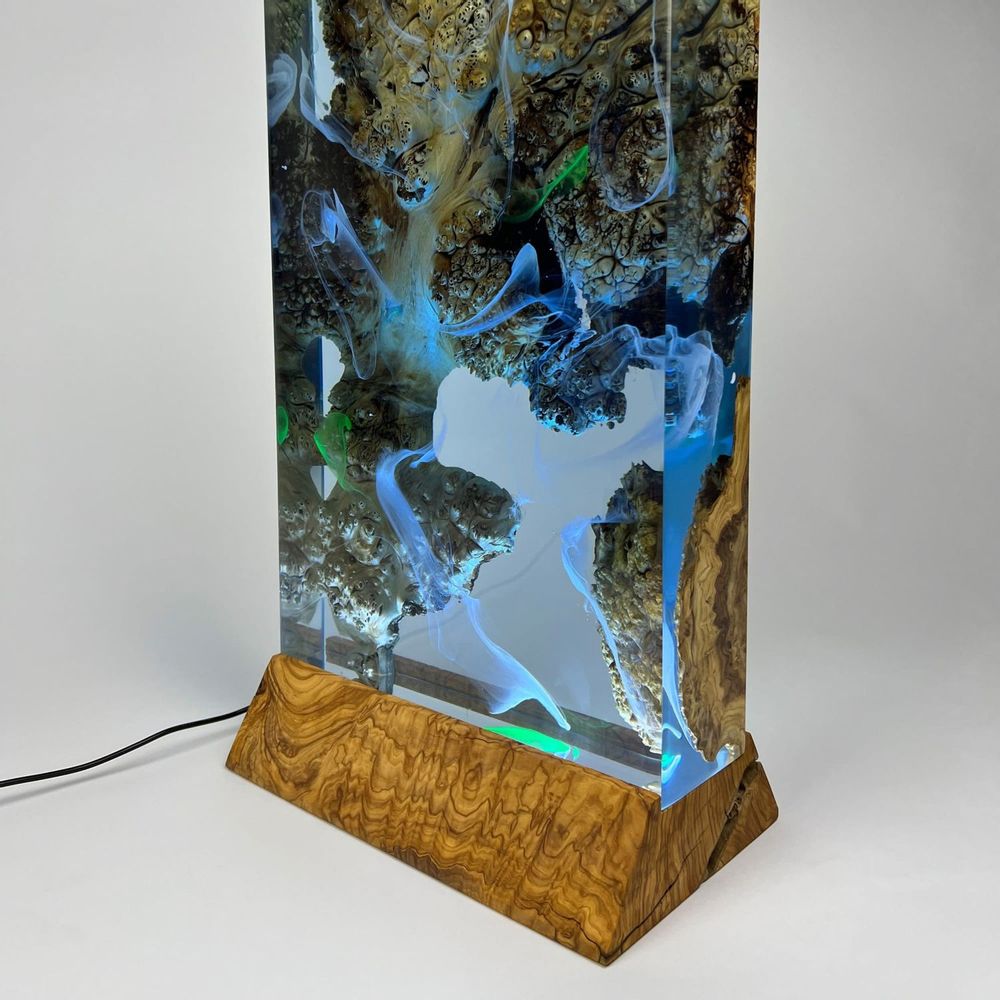 Decorative objects - Epoxy Resin Night Light - Epoxy Lamp - Decorative Night Lamp - TINELLA WOOD