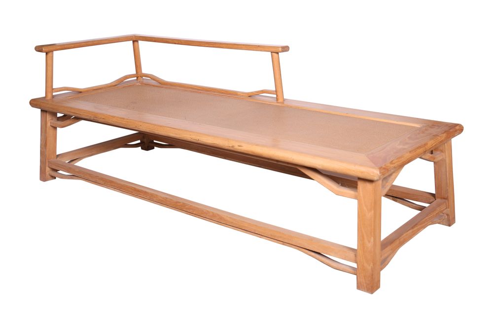 Sofas - Handmade Elm Wood Half-Enclosed Couch Sofa - THE ZHAI