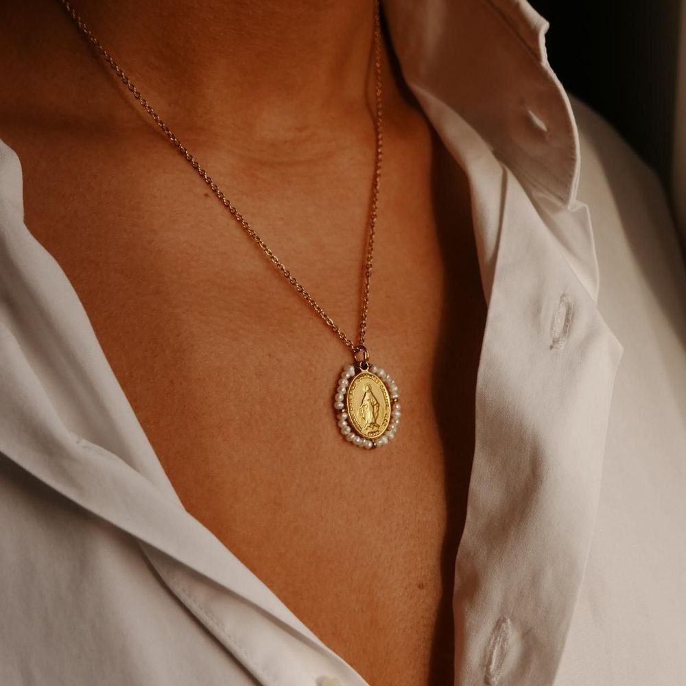 Bijoux - Collier médaille Santa Maria - 24 couleurs disponibles - PALAS