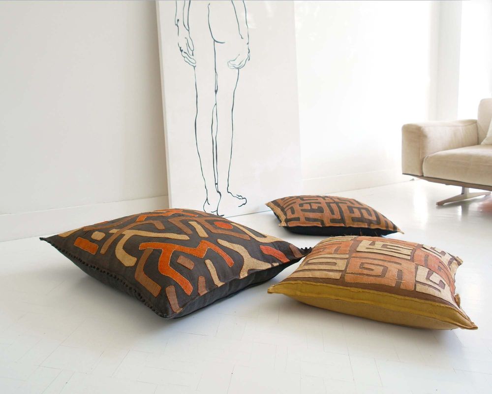 Coussins textile - Coussins Kuba VINTAGE uniques - ML FABRICS