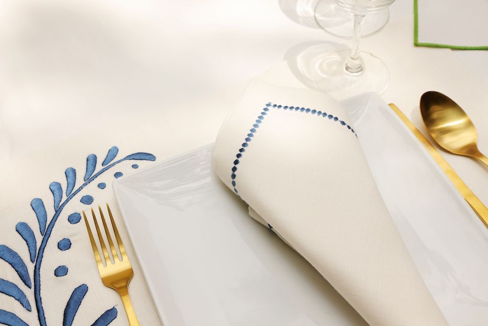 Placemats - Blue Sided Flower Placemat set of 2 - HYA CONCEPT STORE