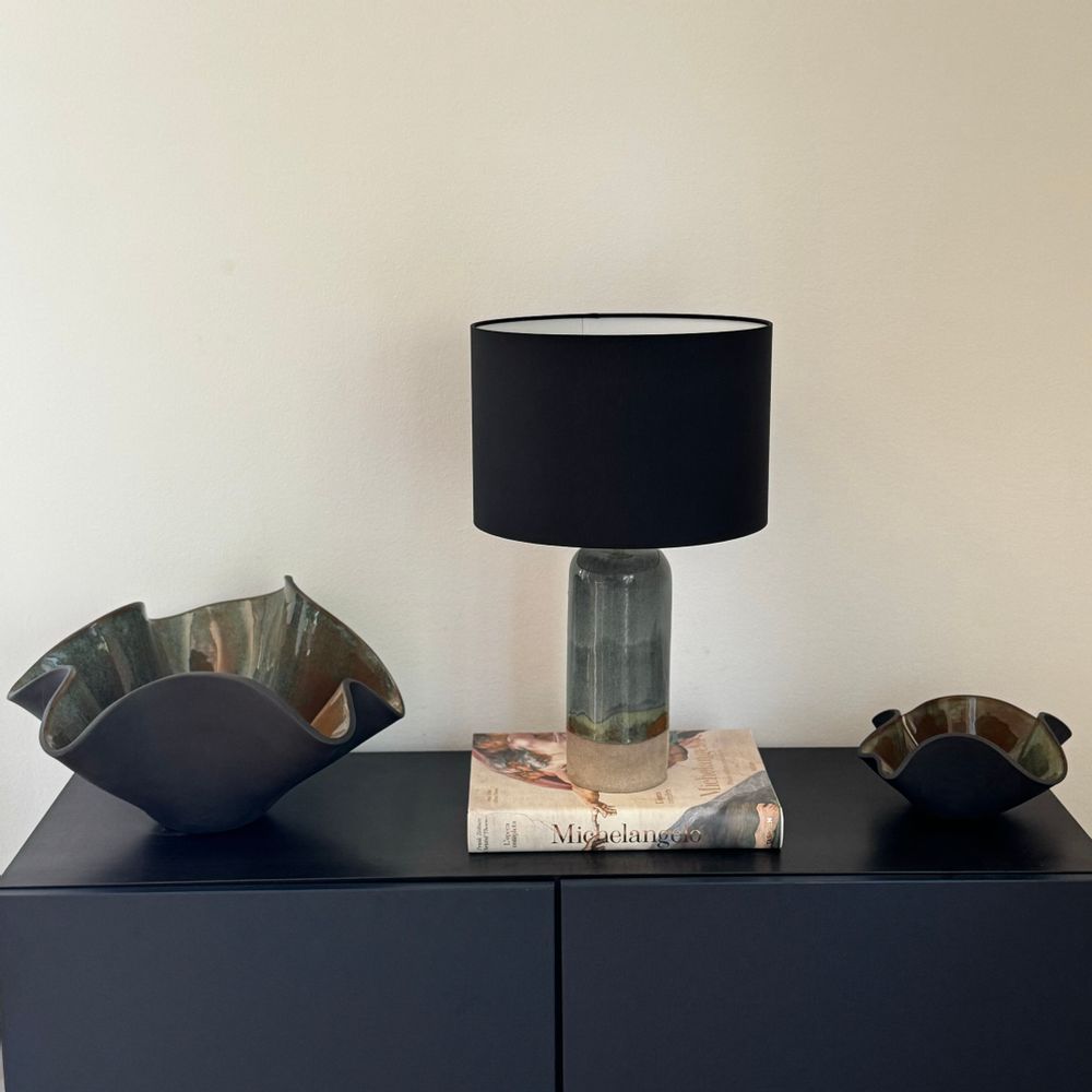 Ceramic - STONEWARE TABLE LAMP - LUNA COLLECTION - DI VINCENZO POUJOULA