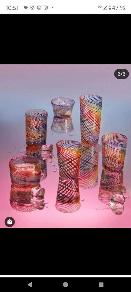 Glass - MULTI-COLORED FILIGREE GLASS - PIERROT DOREMUS