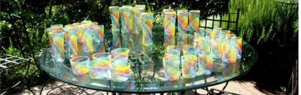 Glass - MULTI-COLORED FILIGREE GLASS - PIERROT DOREMUS