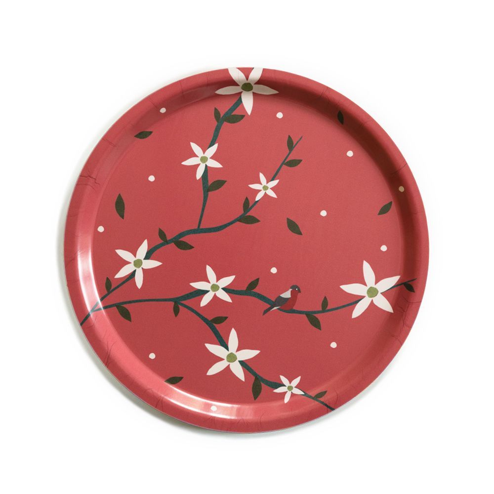 Platter and bowls - Holiday Flowers Round Serving Tray - 31cm - BLU KAT