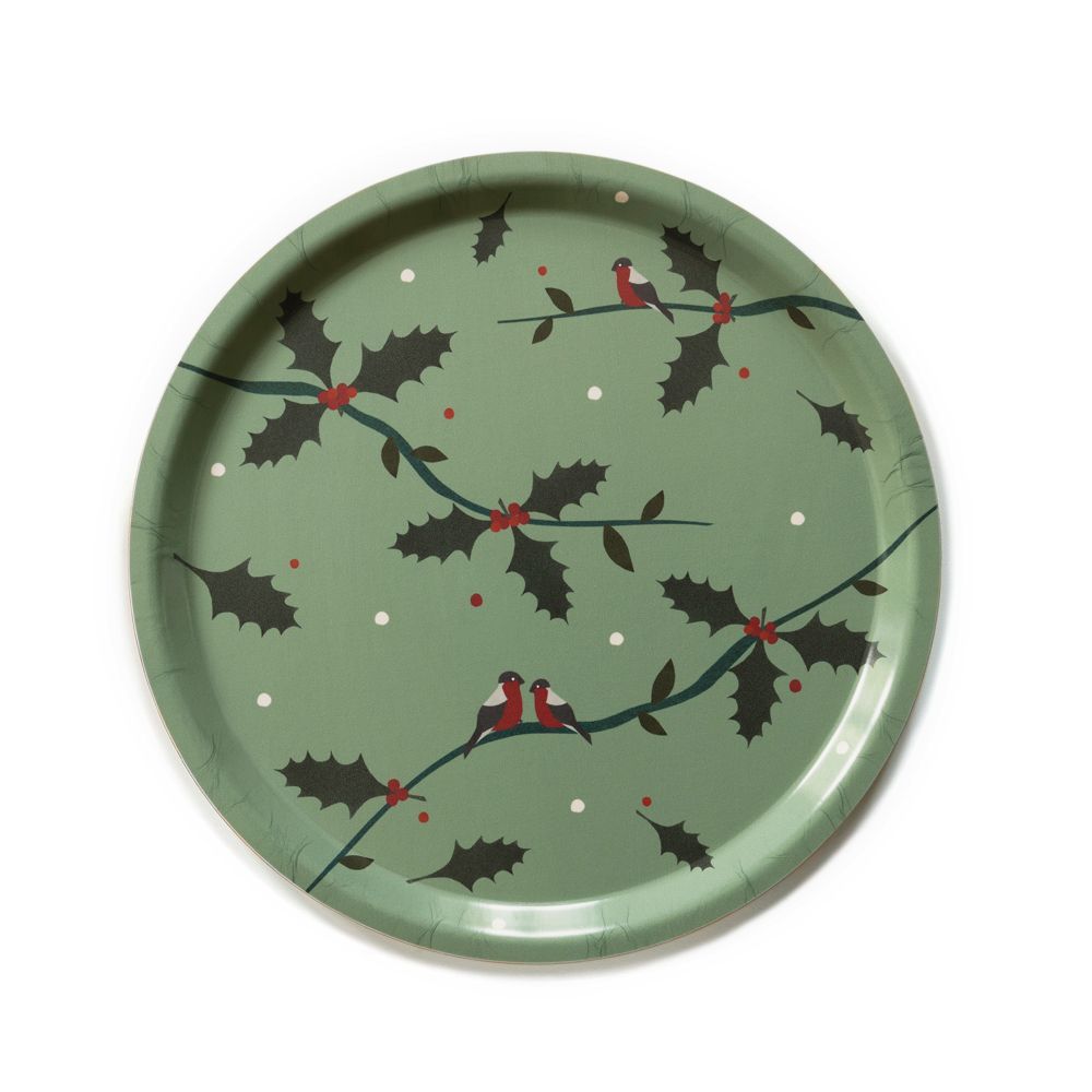 Plats et saladiers - Plateau de service rond Holiday Branches, 31 cm. - BLU KAT