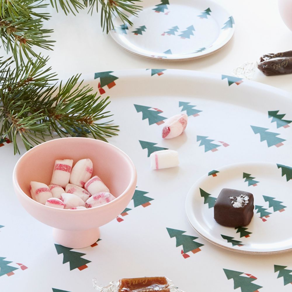 Platter and bowls - Set of 4 CHRISTMAS FOREST coasters, 11 cm. - BLU KAT