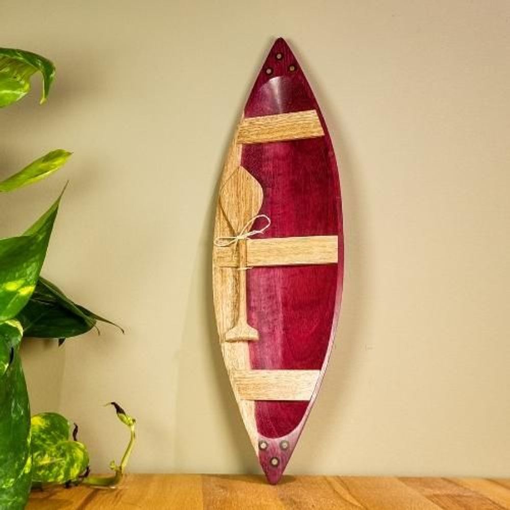 Design objects - Indigenous Wooden Canoe w. Paddle 25 or 35cm - Ethnicity Baré - Amazon - ARUH ART & DECOR