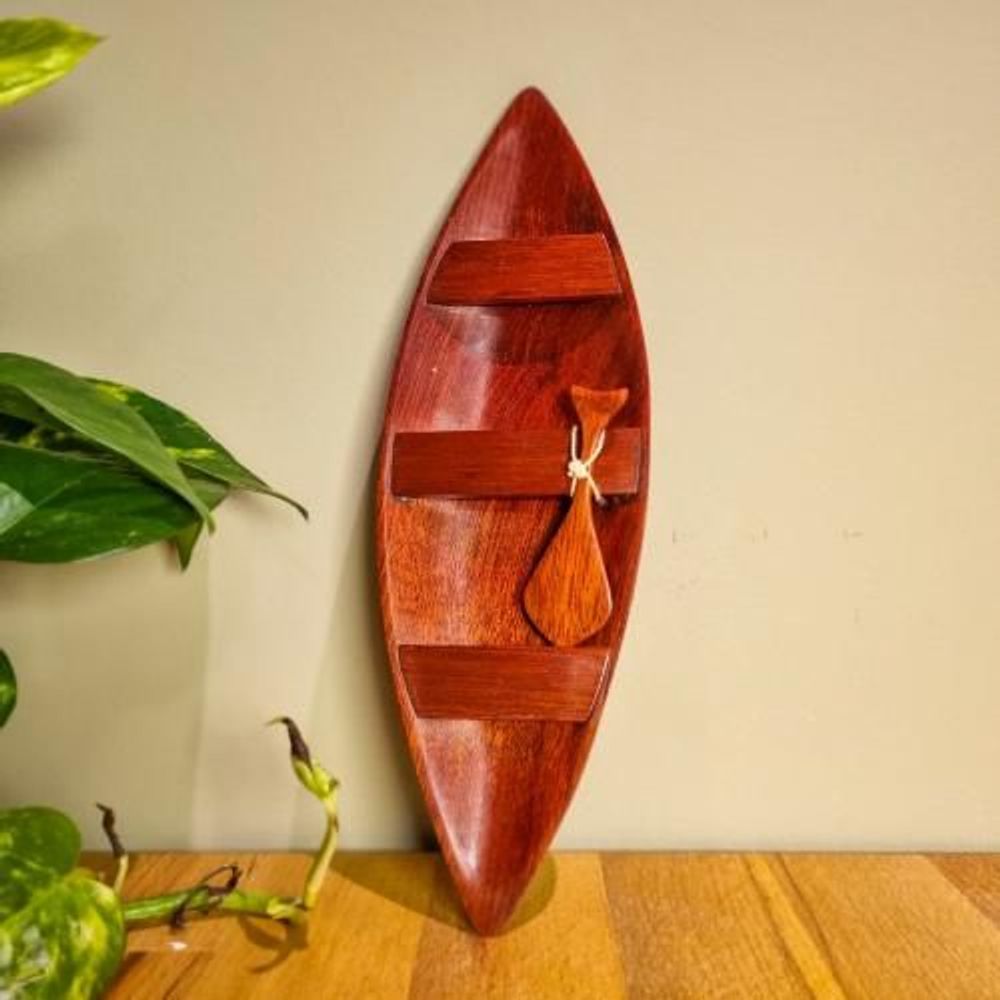Design objects - Indigenous Wooden Canoe w. Paddle 25 or 35cm - Ethnicity Baré - Amazon - ARUH ART & DECOR