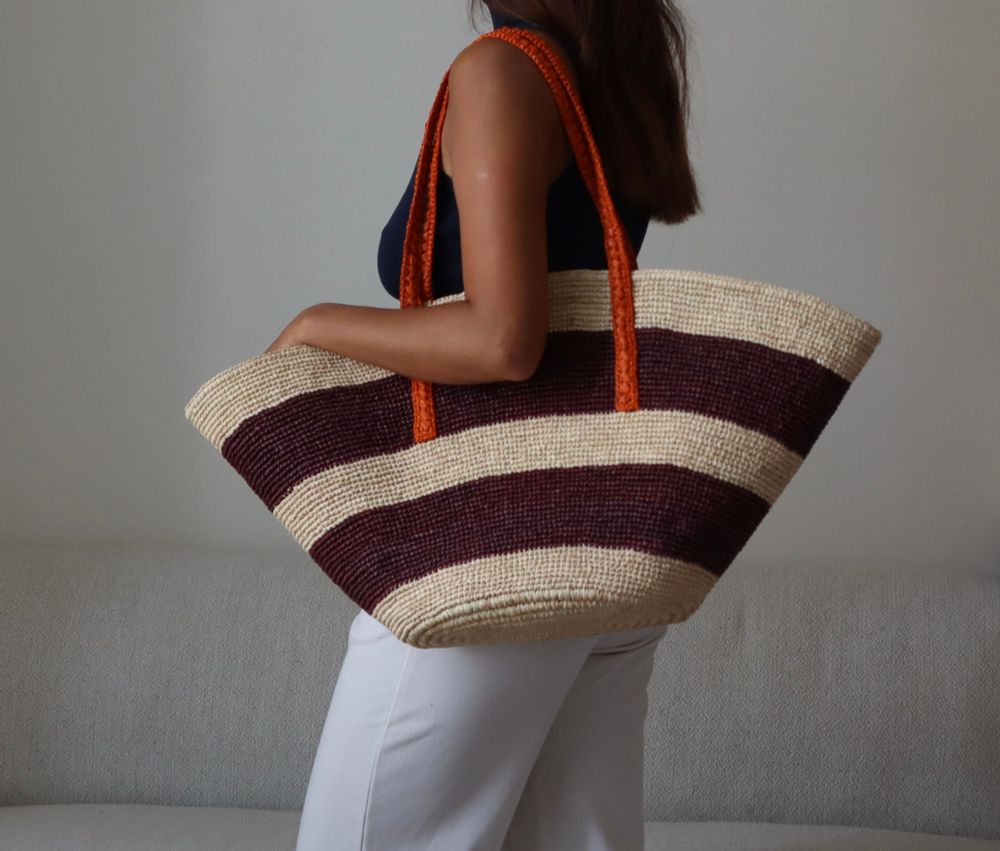 Paniers - SAC RAPHIA CROISETTE - AMARRÉ