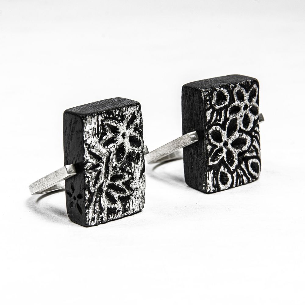 Bijoux - Bague et boucles d'oreilles KOMA - CHARCOAL ESKIMEÏT