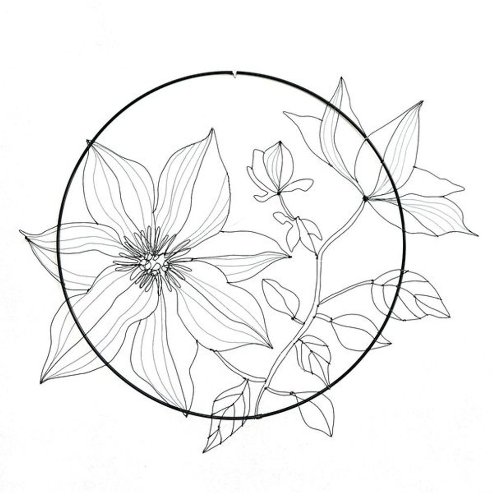 Paintings - WALL DECORATION - CLEMATIS 40 CM - O'FIL DES RÊVERIES DE NANA