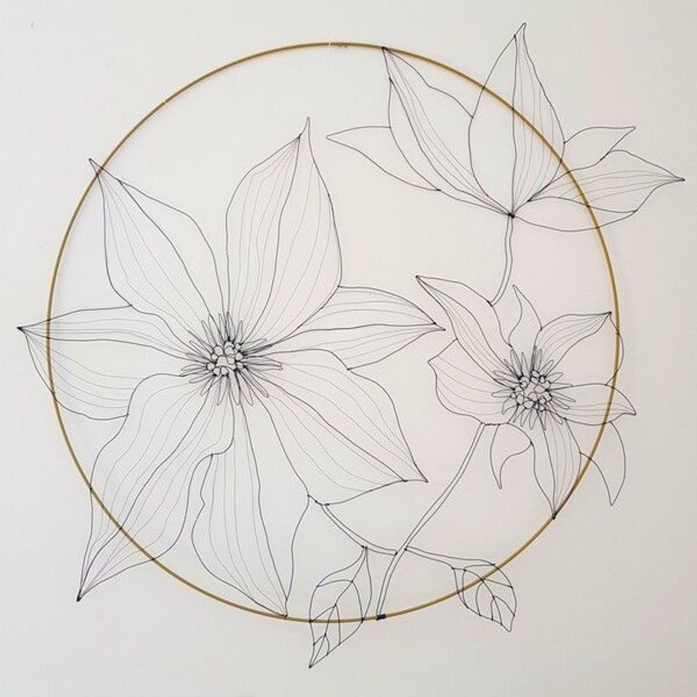 Floral decoration - WALL DECORATION - CLEMATIS 80 CM - O'FIL DES RÊVERIES DE NANA