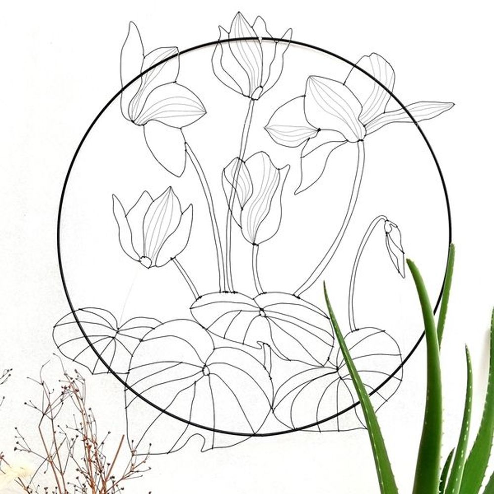 Décorations florales - DECORATION MURALE - CYCLAMEN 55 CM - O'FIL DES RÊVERIES DE NANA
