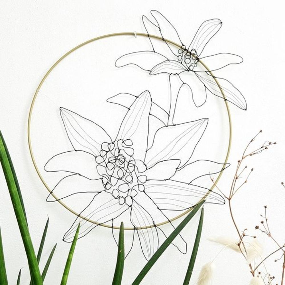 Other wall decoration - WALL DECORATION - EDELWEISS 30 CM - O'FIL DES RÊVERIES DE NANA
