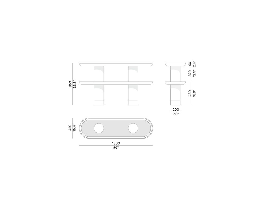 Bookshelves - MINA console - ULTRAMOBILI