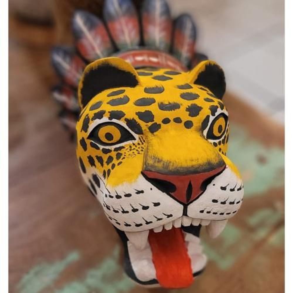 Decorative objects - Indigenous Jaguar Mask - Tikuna Ethnicity - Amazon - Medium/Large - ARUH ART & DECOR