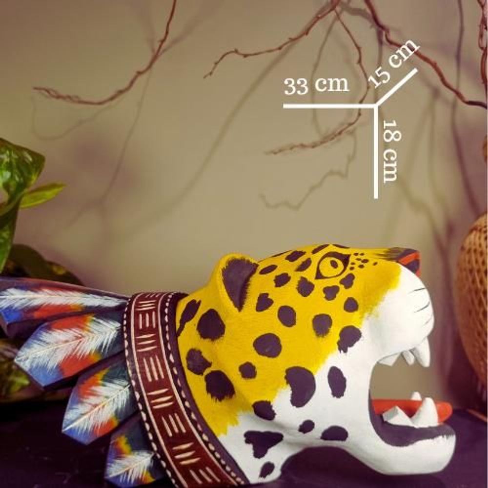 Decorative objects - Indigenous Jaguar Mask - Tikuna Ethnicity - Amazon - Medium/Large - ARUH ART & DECOR
