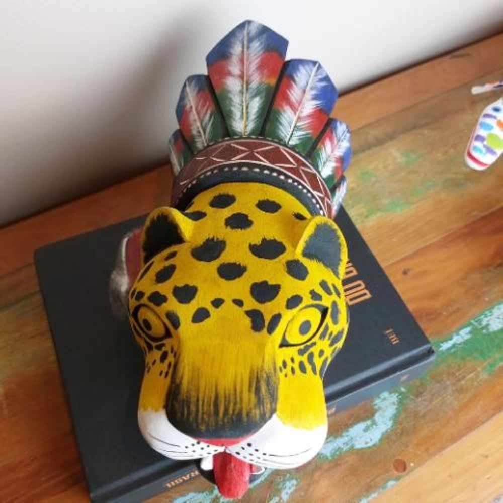 Decorative objects - Indigenous Jaguar Mask - Tikuna Ethnicity - Amazon - Medium/Large - ARUH ART & DECOR