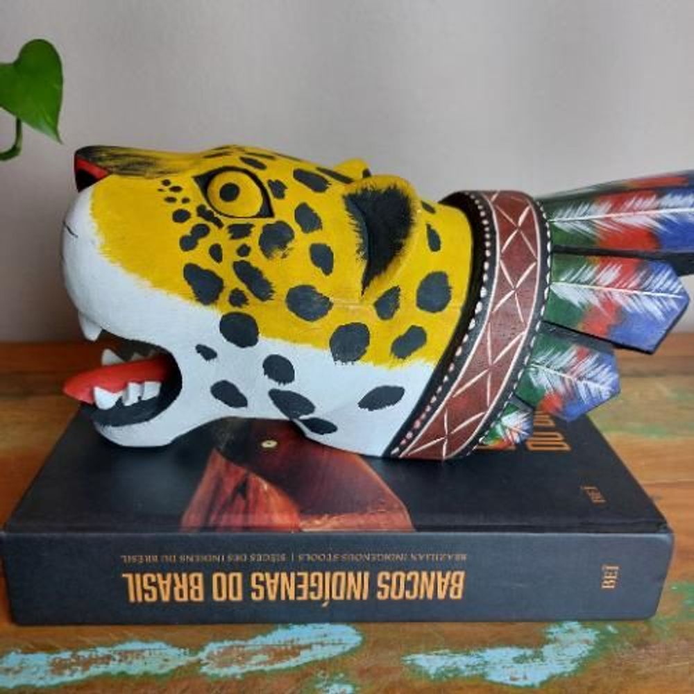 Decorative objects - Indigenous Jaguar Mask - Tikuna Ethnicity - Amazon - Medium/Large - ARUH ART & DECOR