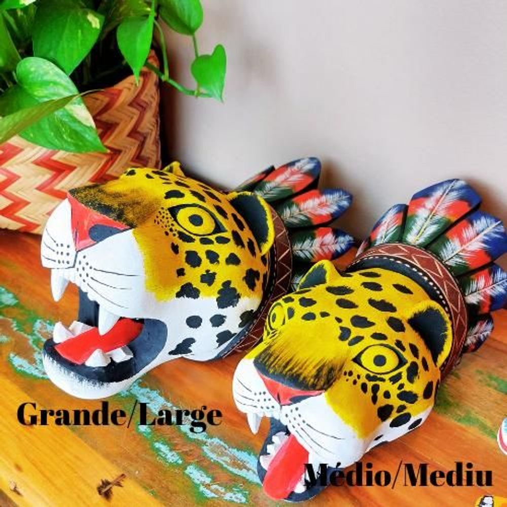 Decorative objects - Indigenous Jaguar Mask - Tikuna Ethnicity - Amazon - Medium/Large - ARUH ART & DECOR