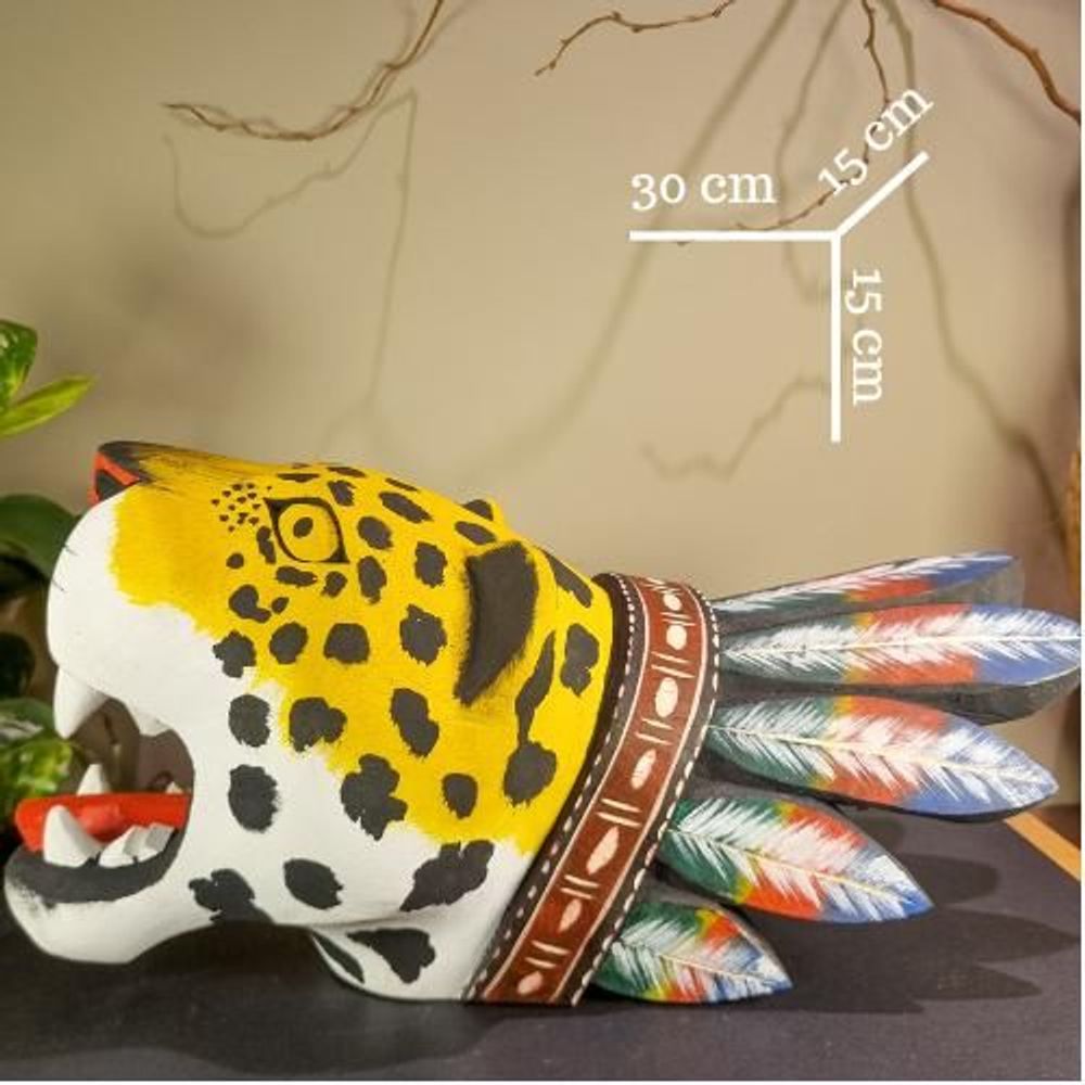 Decorative objects - Indigenous Jaguar Mask - Tikuna Ethnicity - Amazon - Medium/Large - ARUH ART & DECOR