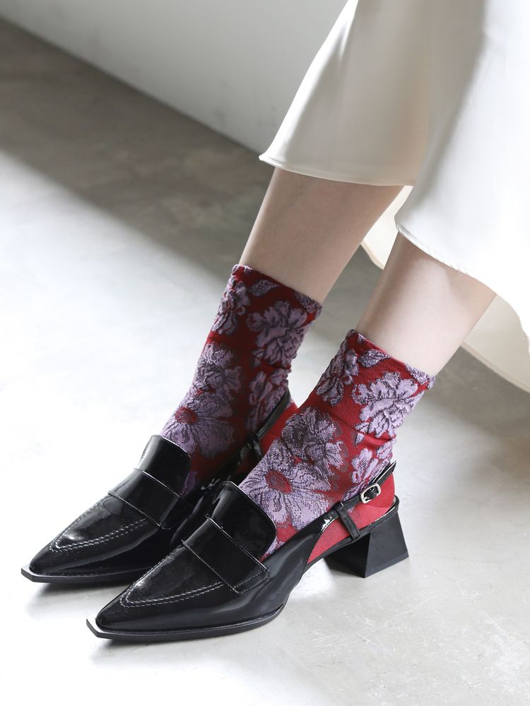 Chaussettes - Socquette fleurs en relief - TABIO