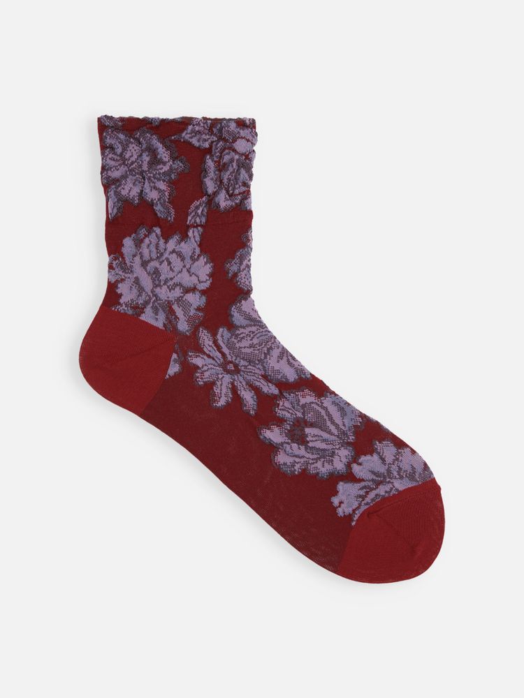 Chaussettes - Socquette fleurs en relief - TABIO