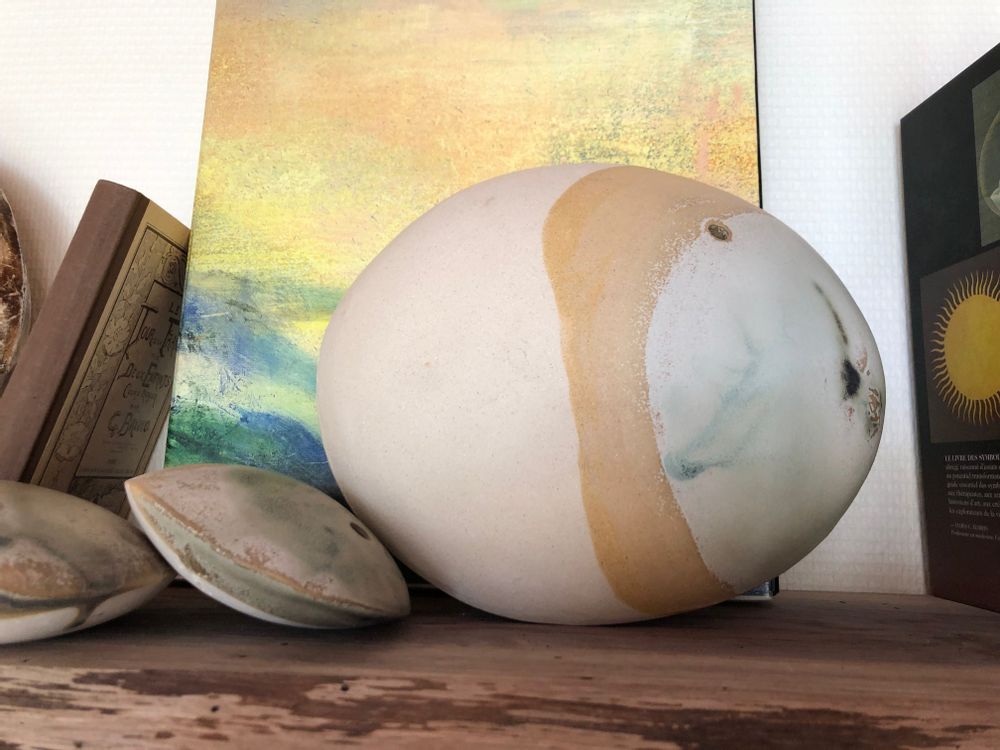 Decorative objects - Message safe - COCOON\" Foam\” - Sandstone - MOMENT CÉRAMIQUE