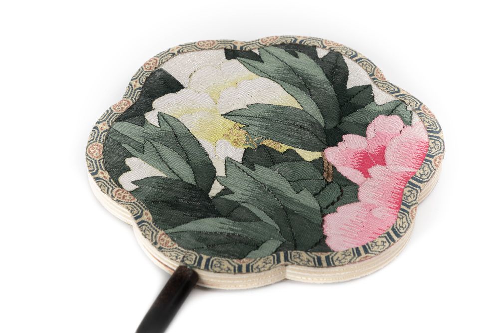 Apparel - Handmade Blossom Harmony Floral Kesi Silk Hand Fan - THE ZHAI