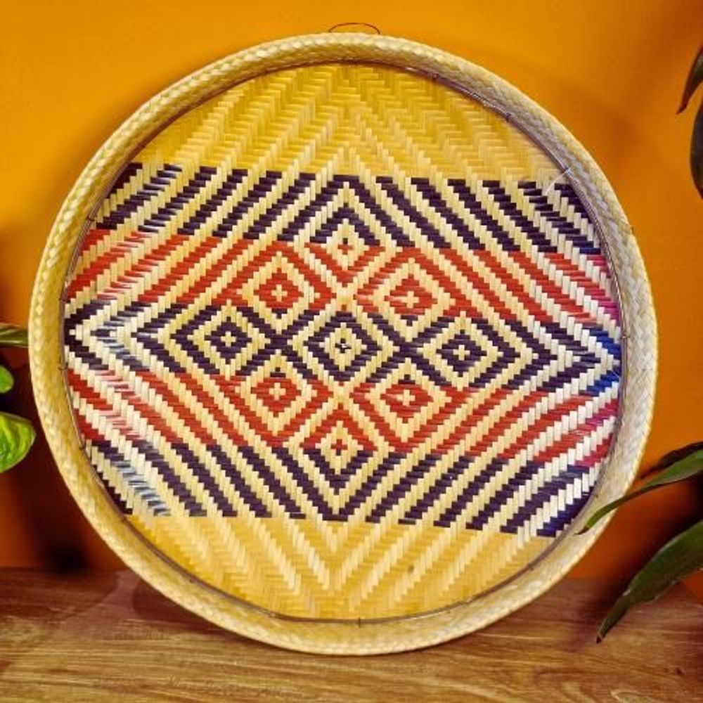 Decorative objects - Indigenous Straw Sieve Baniwa Ethnicity - Amazon - 40cm diameter - ARUH ART & DECOR