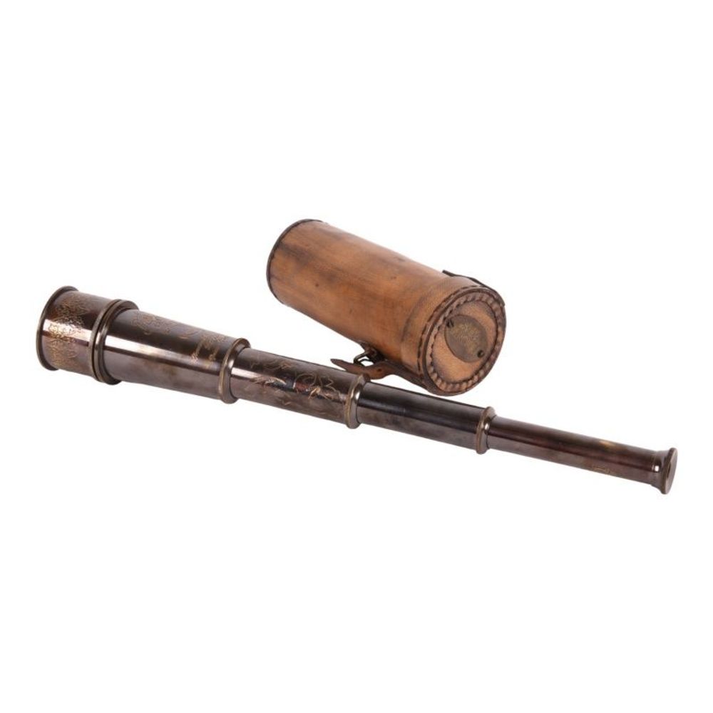 Other smart objects - Nautical telescope wood & brass 40 cm - BAROQUE COLLECTION - DUTCH STYLE