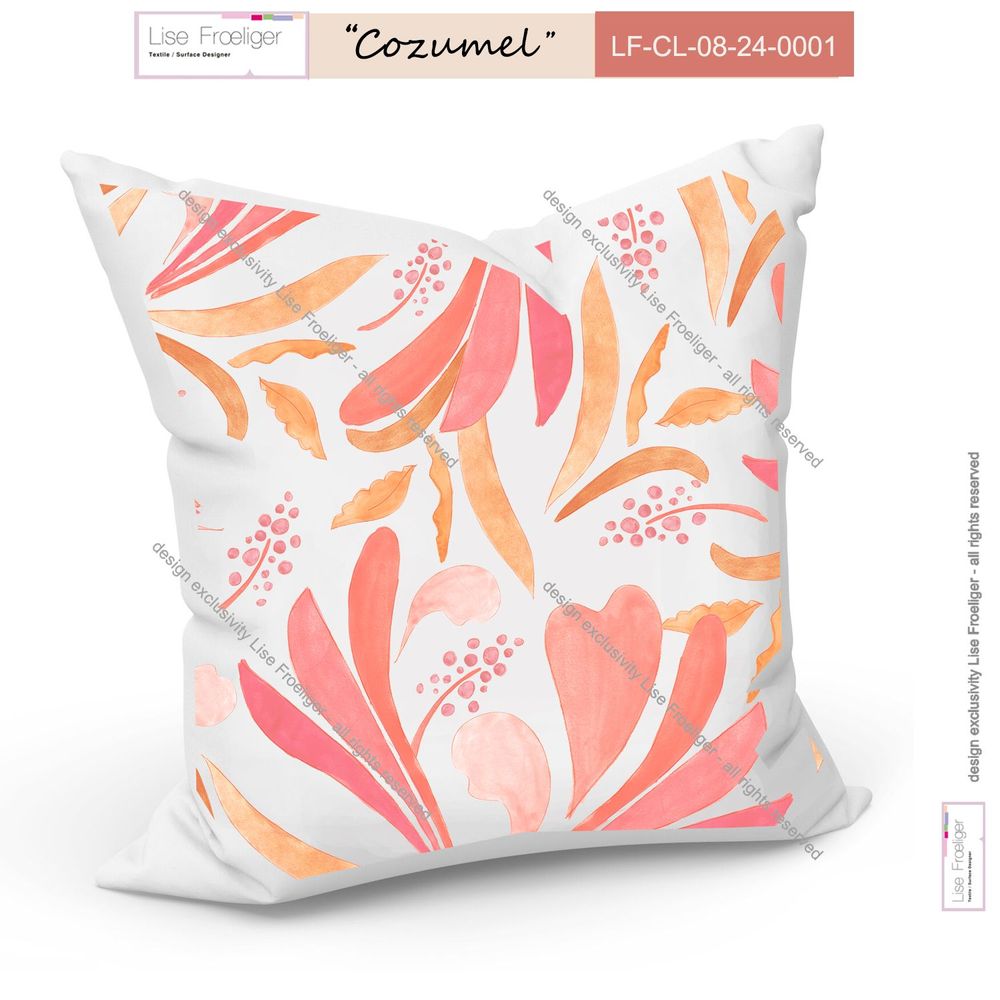 Design textile et surface - \ \ » Cozumel \ \ » Motif textile - LISE FROELIGER DESIGNER