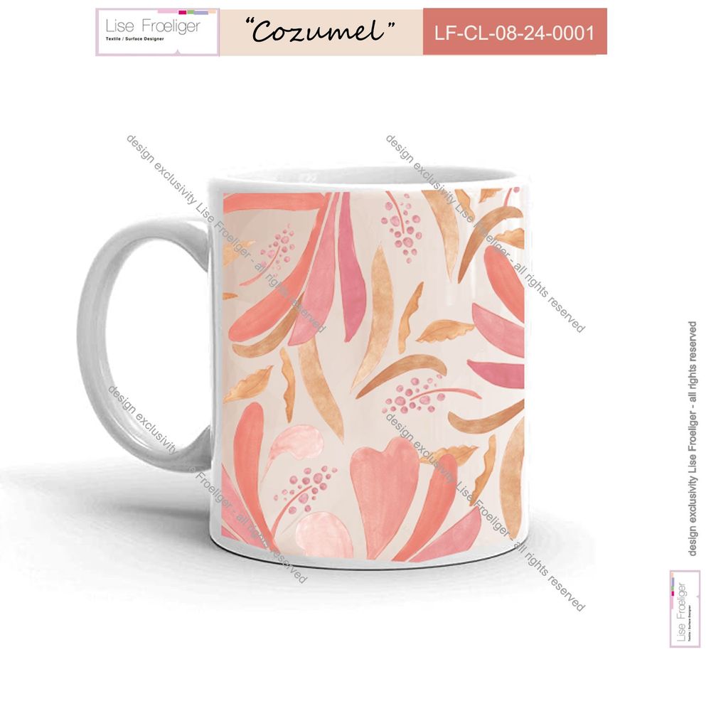 Design textile et surface - \ \ » Cozumel \ \ » Motif textile - LISE FROELIGER DESIGNER