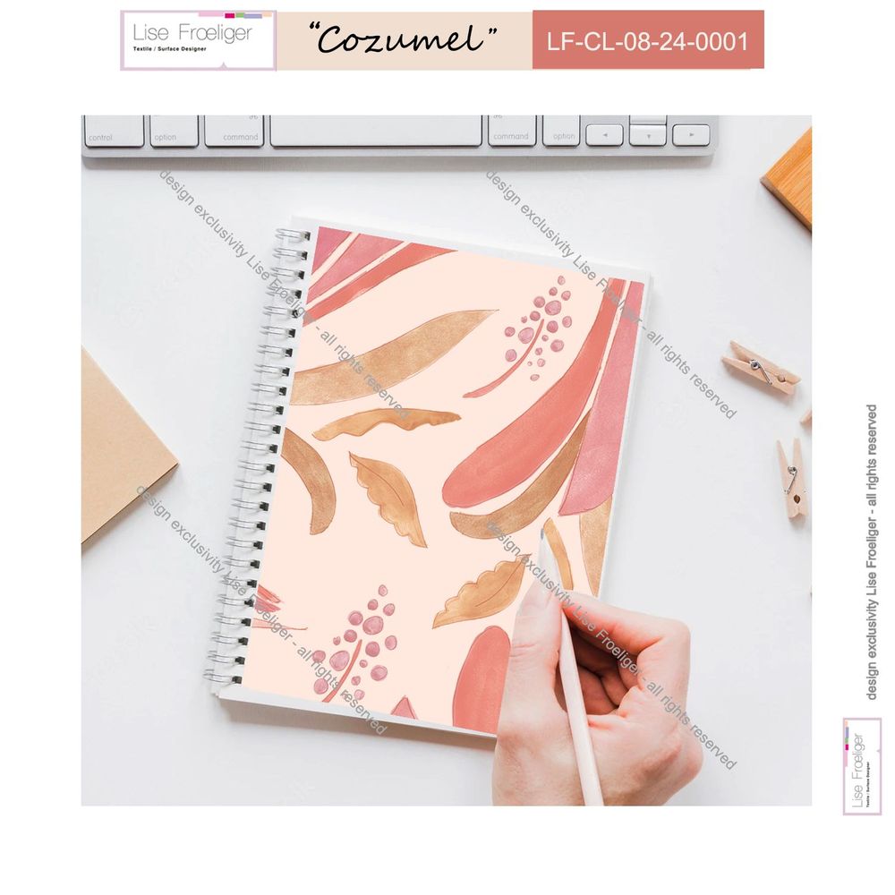 Design textile et surface - \ \ » Cozumel \ \ » Motif textile - LISE FROELIGER DESIGNER