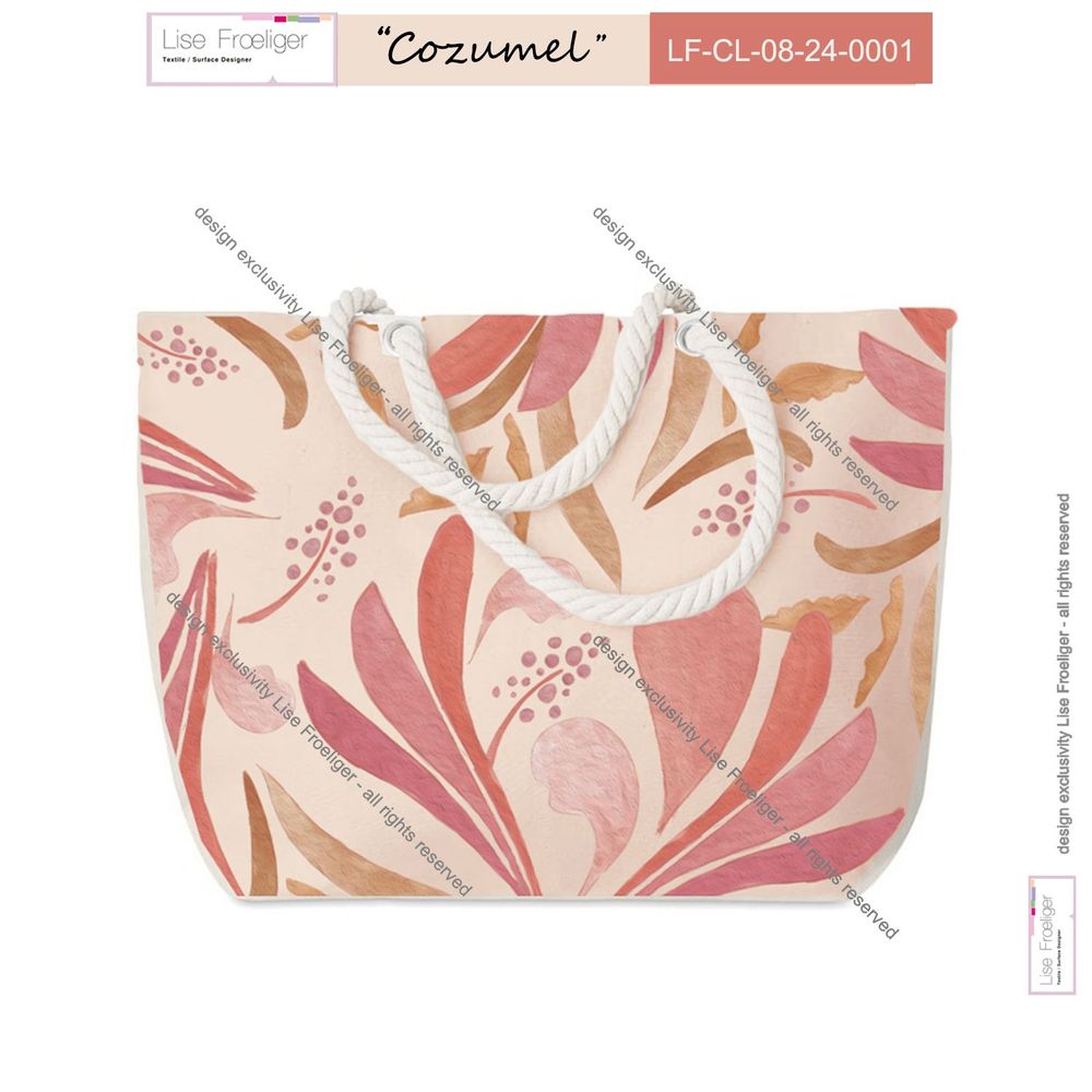 Design textile et surface - \ \ » Cozumel \ \ » Motif textile - LISE FROELIGER DESIGNER
