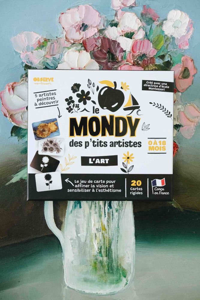 Jeux enfants - Mondy des Artistes, cartes N&B pour affiner la vue dès la naissance - OBSERVE MONTESSORI
