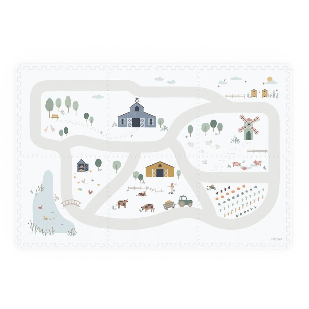 Jeux enfants - Play&Go EEVAA puzzlemat réversible - la ferme - PLAY&GO