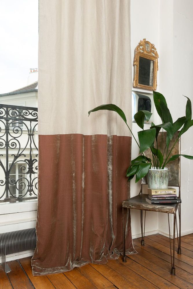 Curtains and window coverings - Fortuna Duo Curtain 140X300 Cm Taupe - EN FIL D'INDIENNE...
