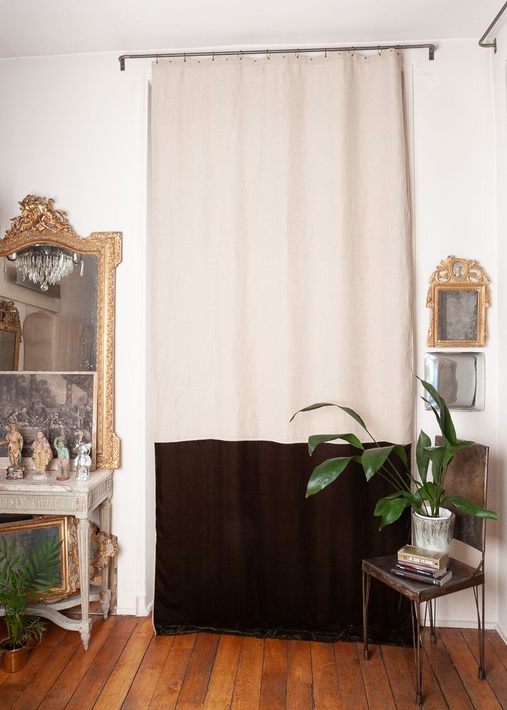 Curtains and window coverings - Fortuna Duo Curtain 140X300 Cm Olive Noire - EN FIL D'INDIENNE...