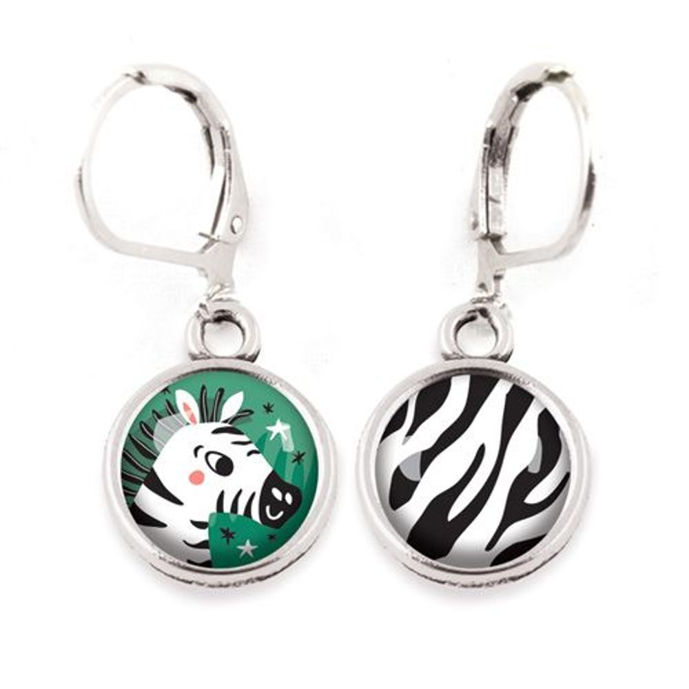 Kids accessories - Sleepers earrings Zèbre / Rayures - Silver - LES MINIS D'EMILIE